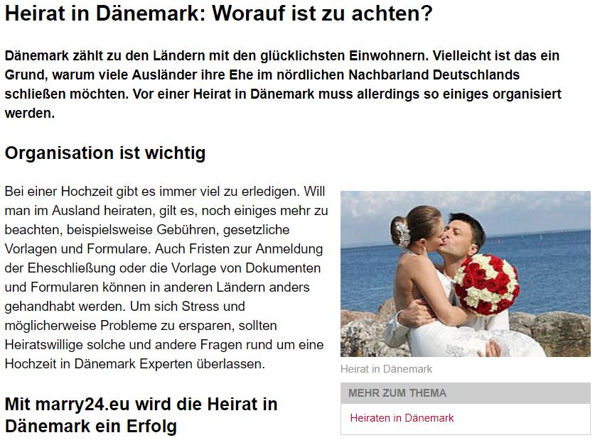 Heiraten in Dänemark Heiraten in Dänemark