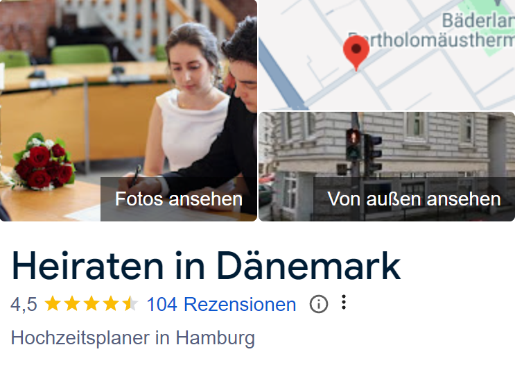 Heiraten in Dänemark gute Rezensionen und Bewertungen